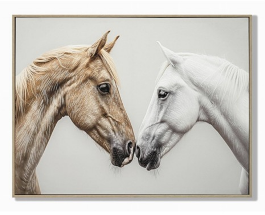 Double Horse Canvas Gold Sparkles B