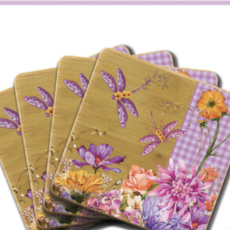 Coasters set Dragonfly Fields