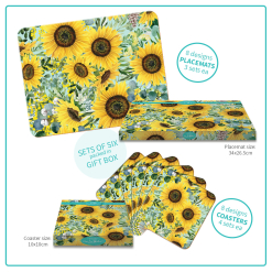 Coasters in a Gift Box Bee Sunny design