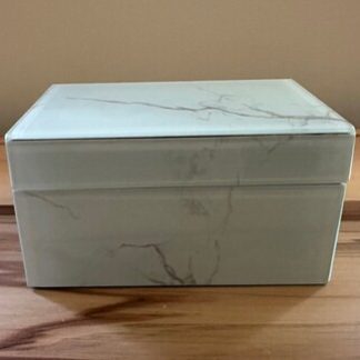 Glass Jewellery Box White