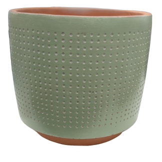Pot 12cm Squat with Green Dots