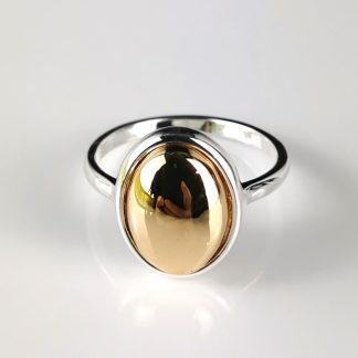Silver Ring Gold Drop 8