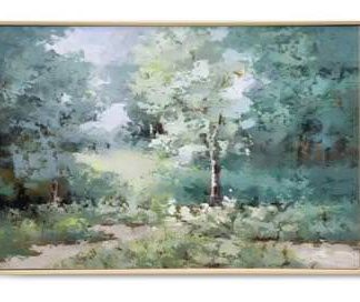 Trees Landscape Bushed Canvas