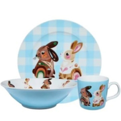 Pete Cromer Barn Friends Children's 3pc Dinner Set Bunny Gift Boxed