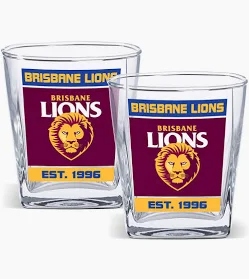 Brisbane Lions 2 Pack Spirit Glasses