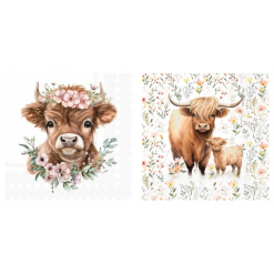 Printed Paper Napkin Highland Cow