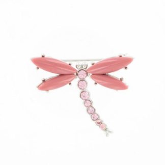 Pink Dragon Fly Brooch Swaroski