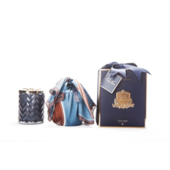 Eau De Vie Herringbone Candle With Scarf