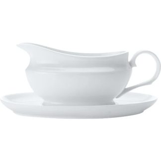 White Basics Gravy Boat & Saucer 500ML Gift Boxed