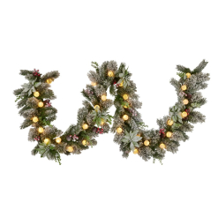 Garland with Lights- Snowy Crown Pine, 274cm