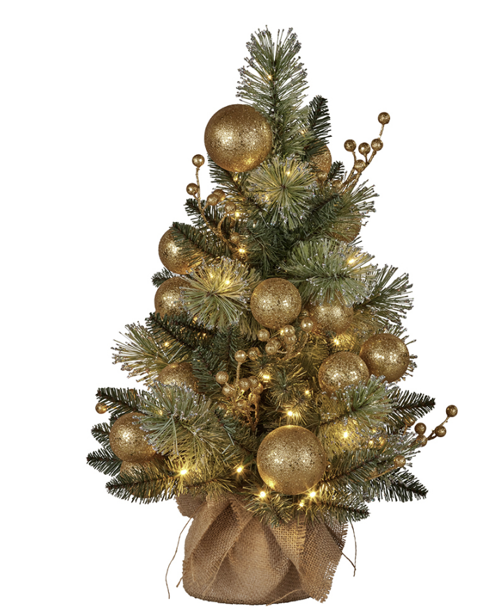 2ft Tree with Lights- Gold Collection