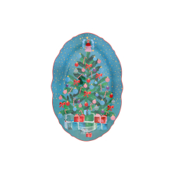 Christmasville Oval Platter Tree Gift Boxed