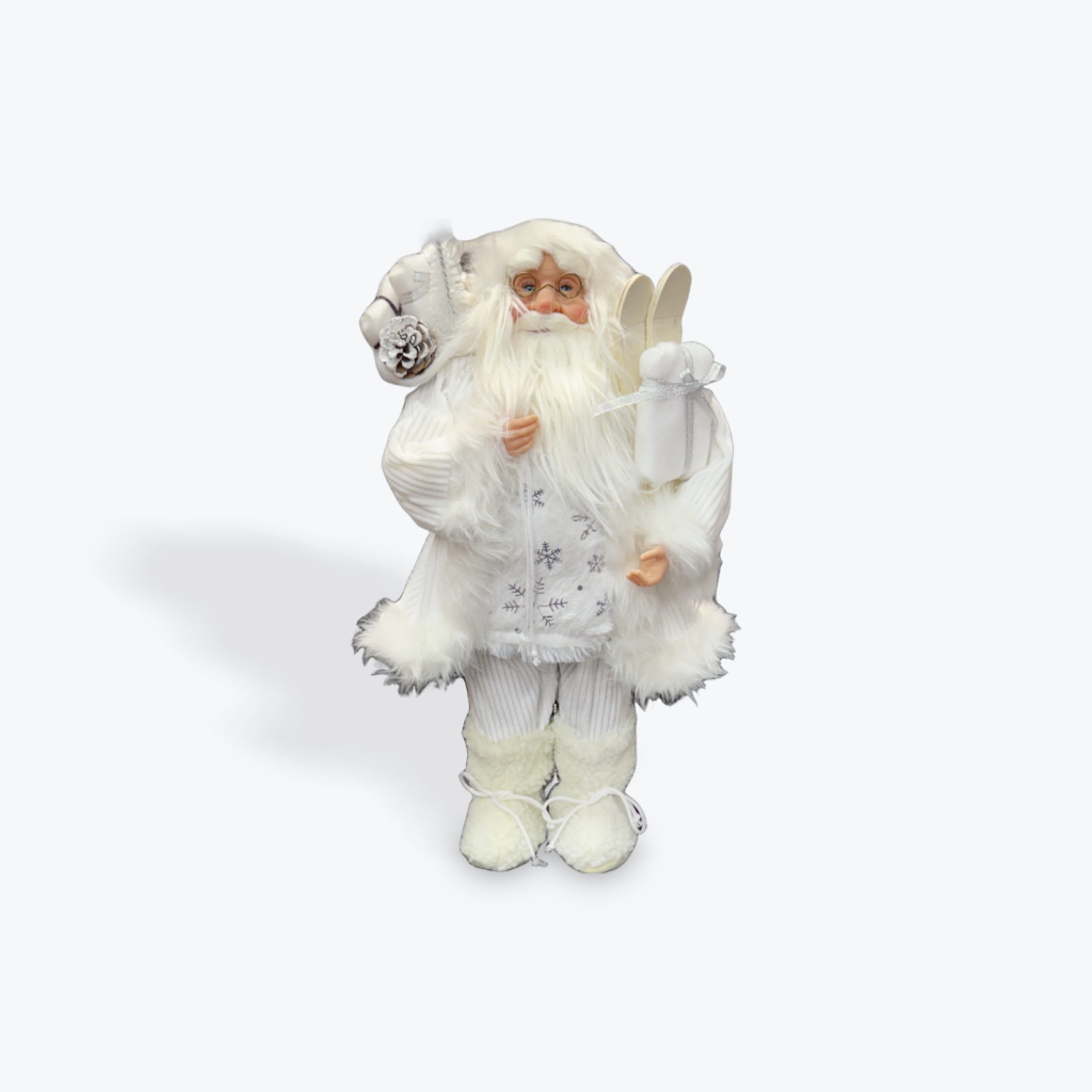 Santa with Skis White 45cm