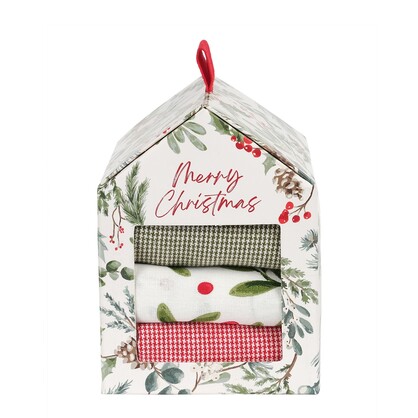 J.Elliot Home Jingle Gift Set of 3 Tea Towel Multi