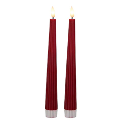 Let's Get Lit Linea LED Taper Wax Candle Set of 2 Cherry Gift Boxed