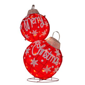 Double Bauble w Lights, 90cmH. In/Out