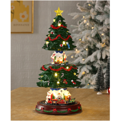 Christmas LED Tree w Turning Train and Up and Down Function & Music