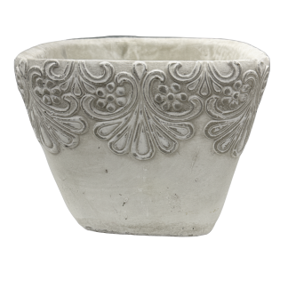 Pot 11cm Squat with Modern Raised Flower (1)