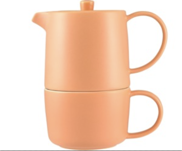 Cafe Life Tea for One With Infuser 450ML Apricot Gift Boxed