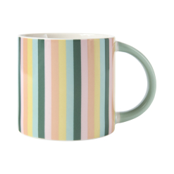 Power Pop Stripes Mug 400ML Sage