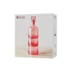 Glamour Stacked Decanter Set 3pc Pink Gift Boxed