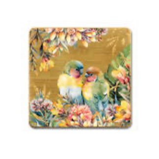 Bamboo Coasters set Sunset Love Birds