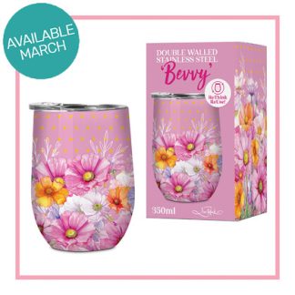 Double walled Stainless steel 'Bevvy Wistful Wildflowers