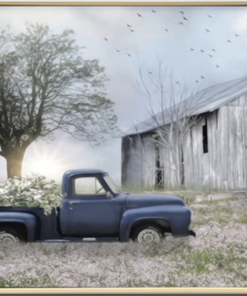 Blue Vintage Truck - Brushed