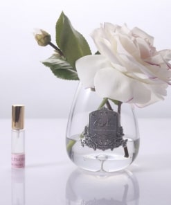 Tear Drop Tea Rose In Clear Glass - Pink Blush