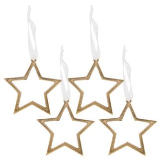 Noelle 4pk Star Hanging Decoration