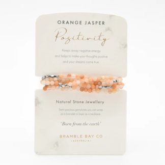 Natural Stone Collection Orange Jasper Wrap Bracelet/Necklace