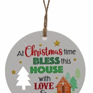 Bless House Love Xmas Plaque
