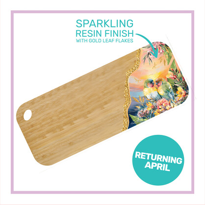 Resin Bamboo Medium Serving Platter Sunset Love birds