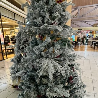 White Christmas Tree with Cherries 1.8m