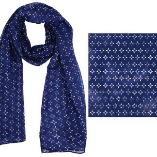 Scarf FM Star Flower Indigo