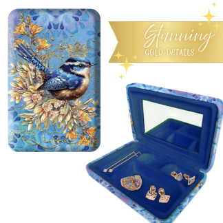 Lisa Pollock Small Jewellery Case - ( Royal Wrens)