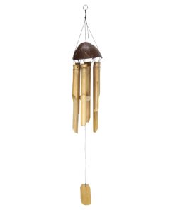 98cm Bamboo Natural Wind Chime with Coconut Top