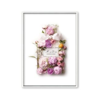 Canvas Print with White Frame Blooming Bouquet