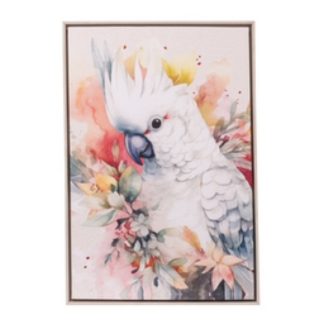 Native Blooms Cockatoo Framed Canvas