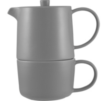 Cafe Life Tea for One With Infuser 450ML Grey Gift Boxed