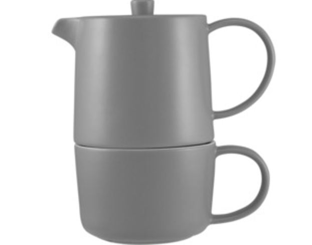 Cafe Life Tea for One With Infuser 450ML Grey Gift Boxed