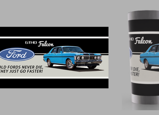 Ford Falcon GTHO Blue Stainless Steel Tumbler 20 Oz