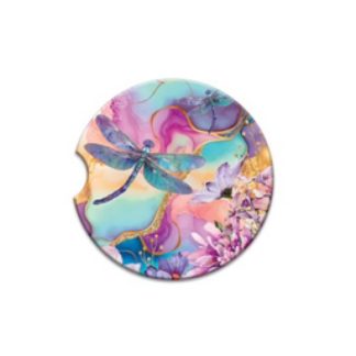 Ceramic Car Coaster Delightful Dragonfly