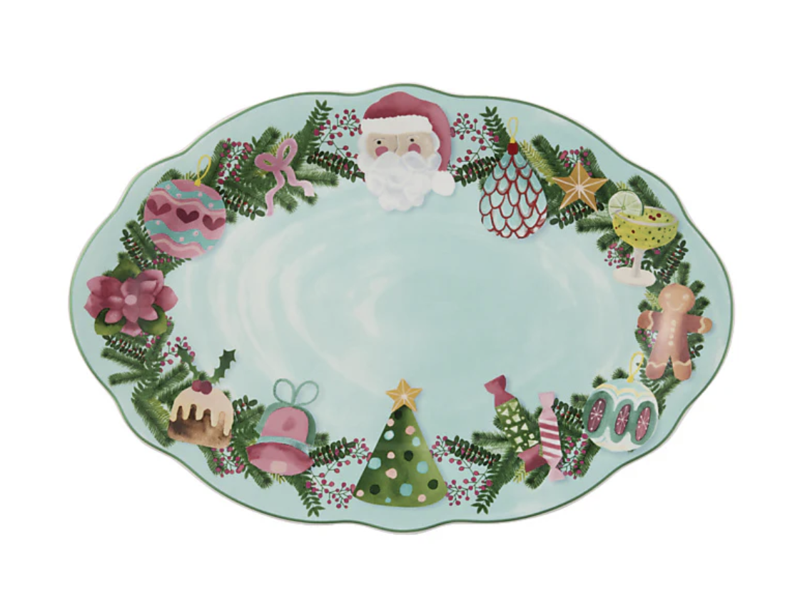MW Tis The Season Oval Platter 35x24cm Gift Boxed