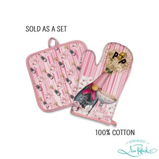 Oven Mitt and Pot Holder Rose all Day