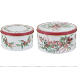 Festive Flora Cake Tin 24&20cm Set of 2 Gift Boxed