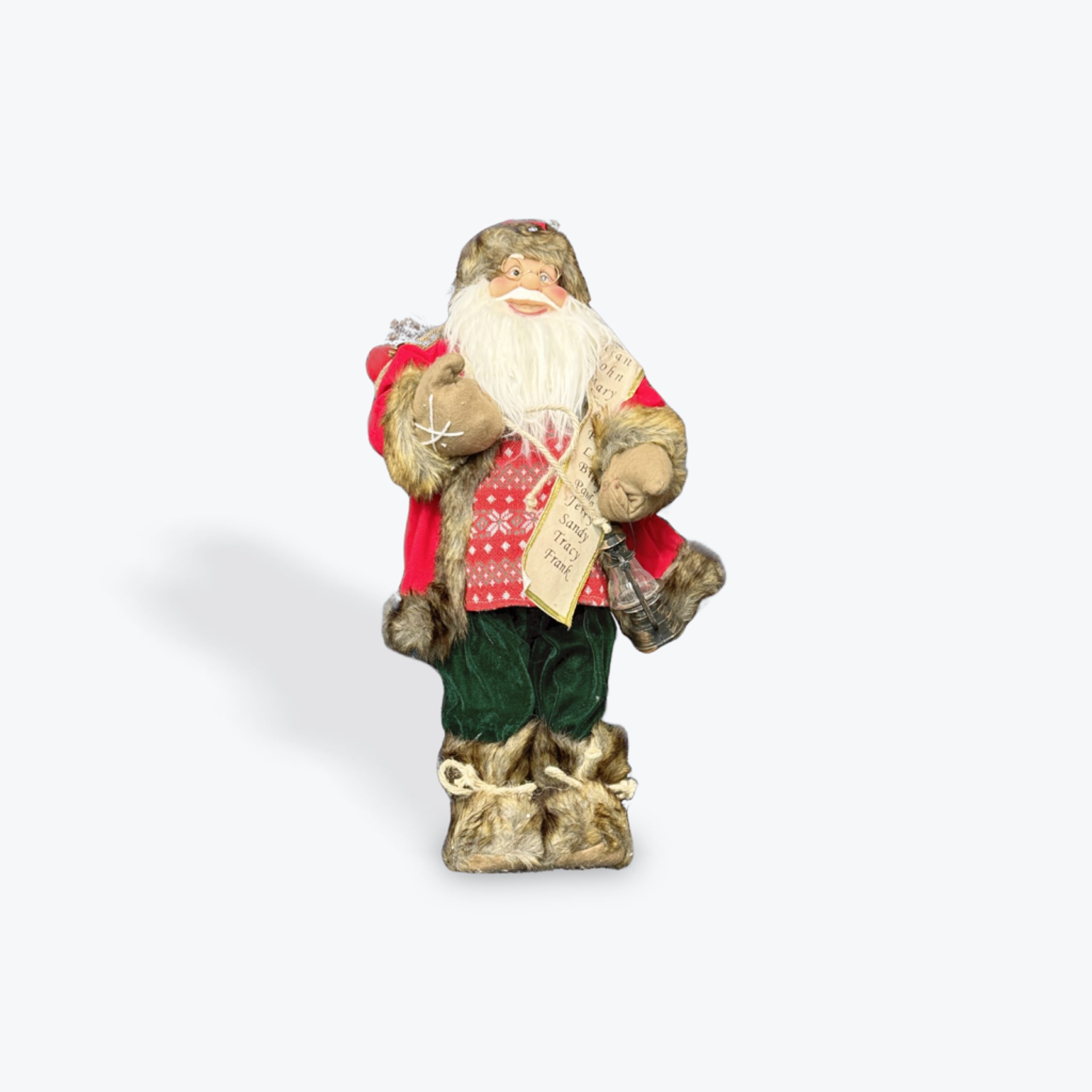 Standing Santa Clause 60cm with Santa List and Lantern