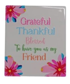 Friend bright blooms ceramic plaque