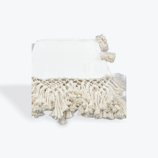 Natural Macrame tufted throw Queen size