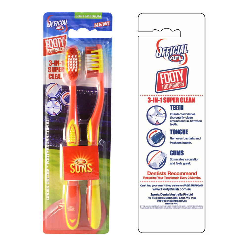 Gold Coast Suns Toothbrush Twin Pack